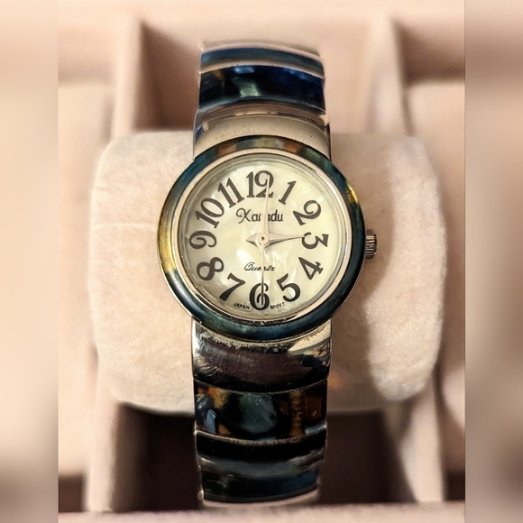 WORKING multi abalone Xanadu  Case Cuff Bracelet Women's Watch - Picture 1 of 4